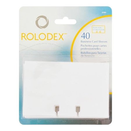 ROLODEX CORPORATION Rolodex ROL67691 Rolodex Business Card Tray Refill Sleeves  2 0.62 x 4  Clear  40-Pack  PK - ROL67691 ROL67691